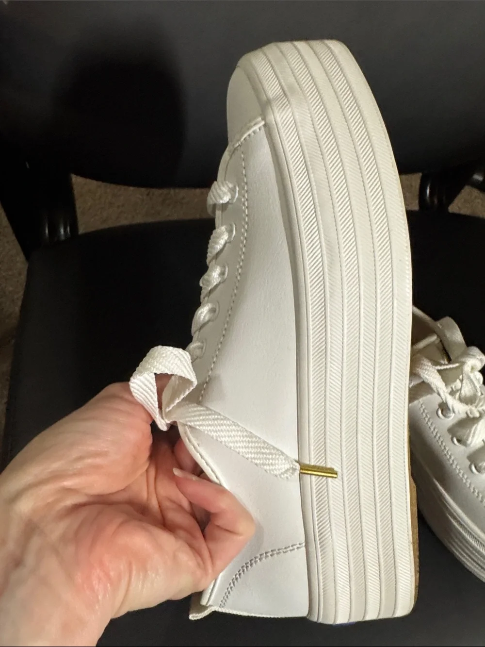 KEDS Triple Up White Leather Platform Sneaker Size 8